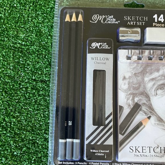 Art Set Essentials Sketching Pencil 14 Pcs Supplies Drawing Craft Sketch Pad NEW - Picture 4 of 10